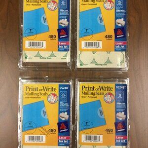 4-Pack Avery Mailing Seals, 1" Round Labels, White